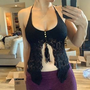Handmade lace festival top